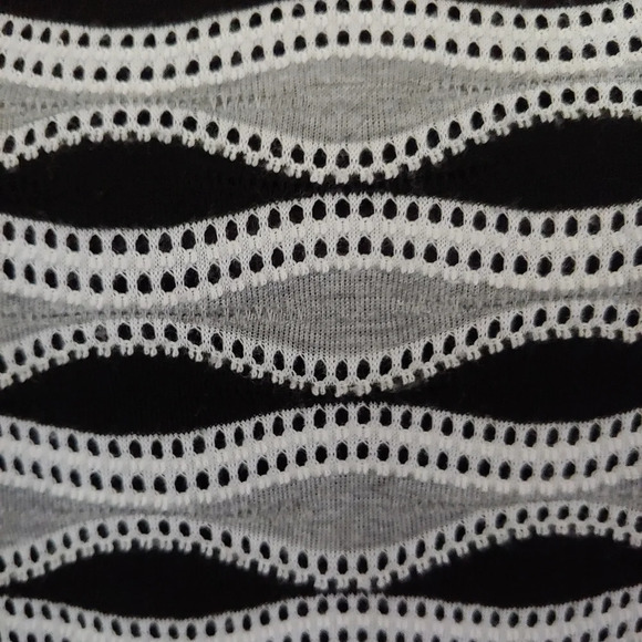 Sandra Darren Black White Gray Woven Sheath Stretchy Midi Dress Size Women's 12 - Picture 4 of 6